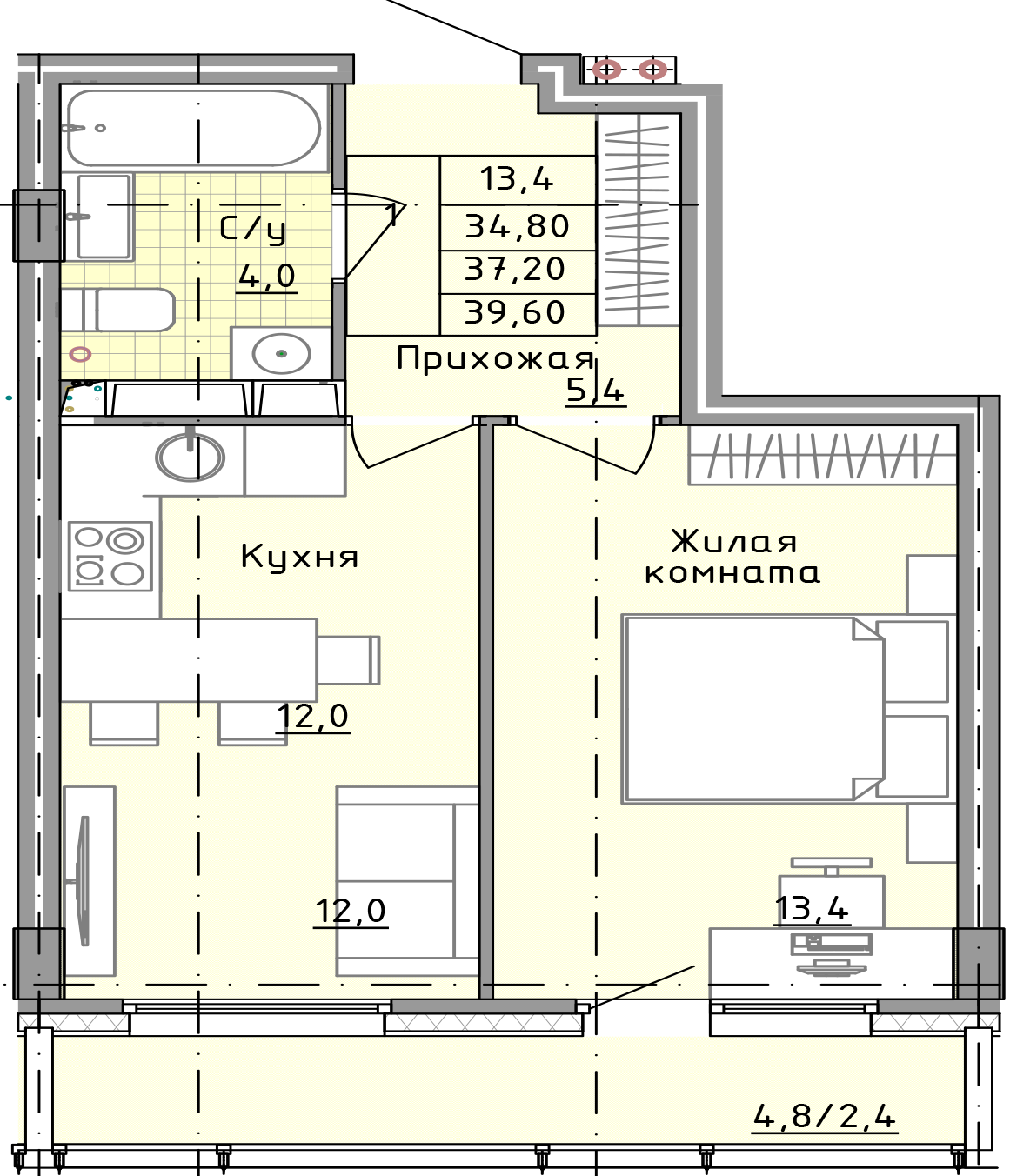  однокомнатную квартиру в Твери в ЖК Зеленоградский -  .